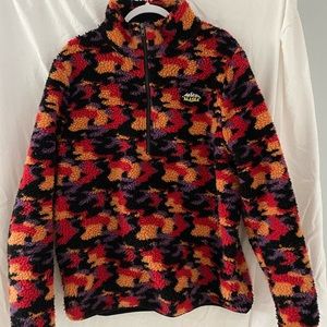 MULTI COLOR FLEECE ZIP UP - L